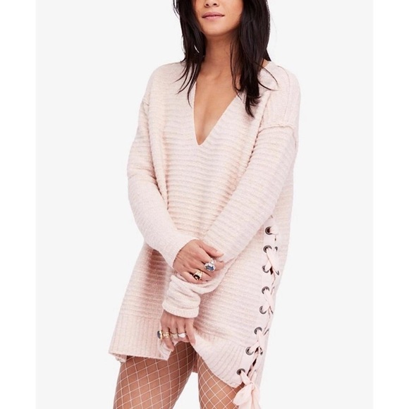 Free People Dresses & Skirts - Free People Heart It Lace-Up sweater dress